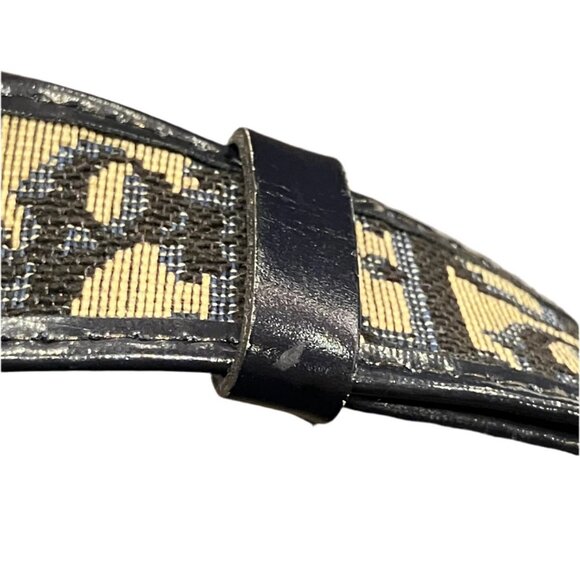 Christian Dior Navy Brown Trotter Belt Small Good #65 KK91688 main image 12